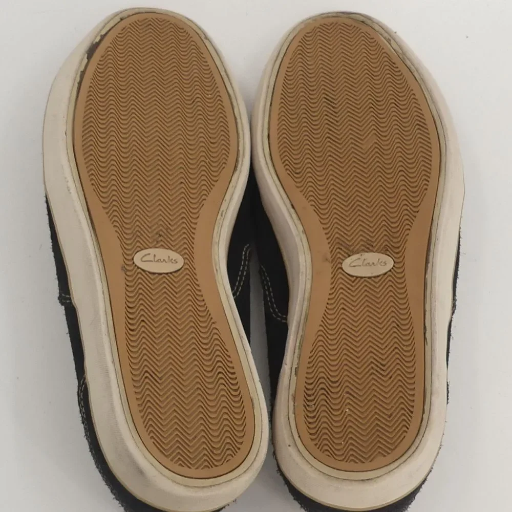 Clarks Lace Up Boat Deck Shoes Tan Navy Suede Men's‎ 9